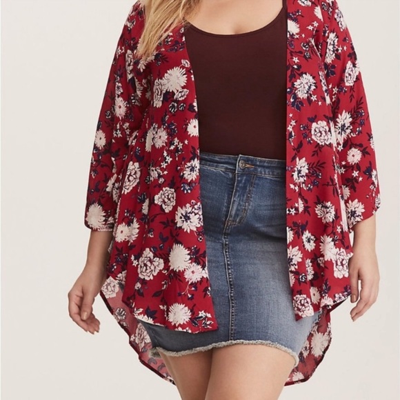 Torrid Floral kimono size M/L - Picture 3 of 12